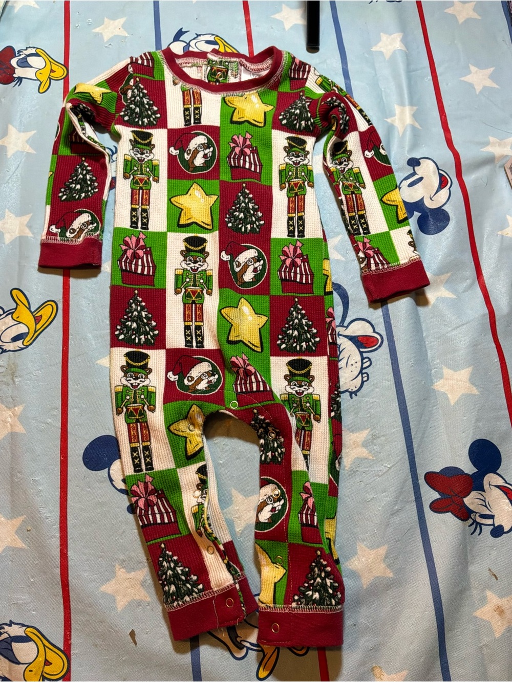 Buc-ee’s christmas holiday thermal one piece child size 18 months